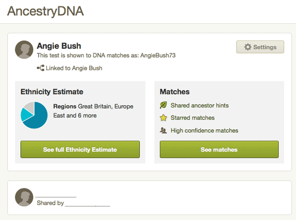 Ancestry New DNA Profile