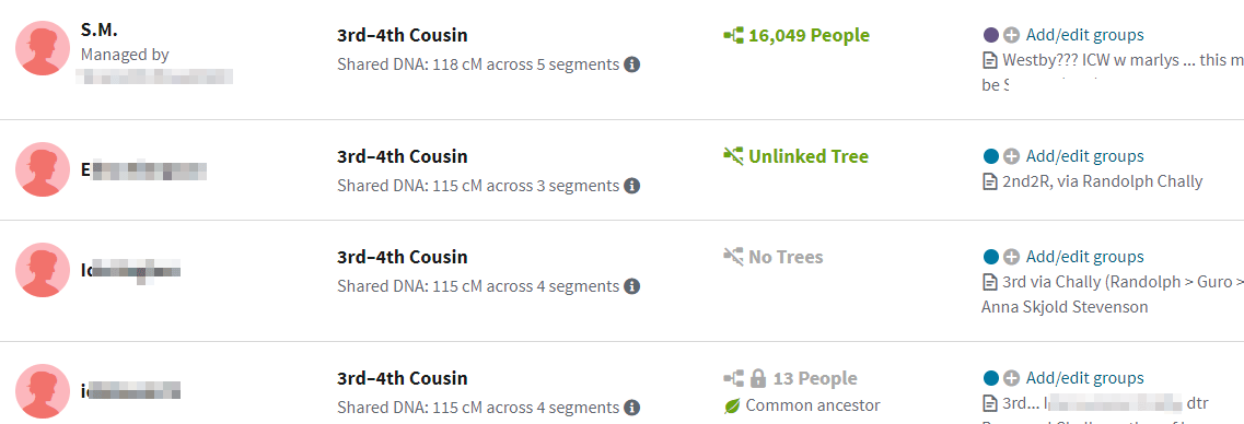 my dna matches no family name in common