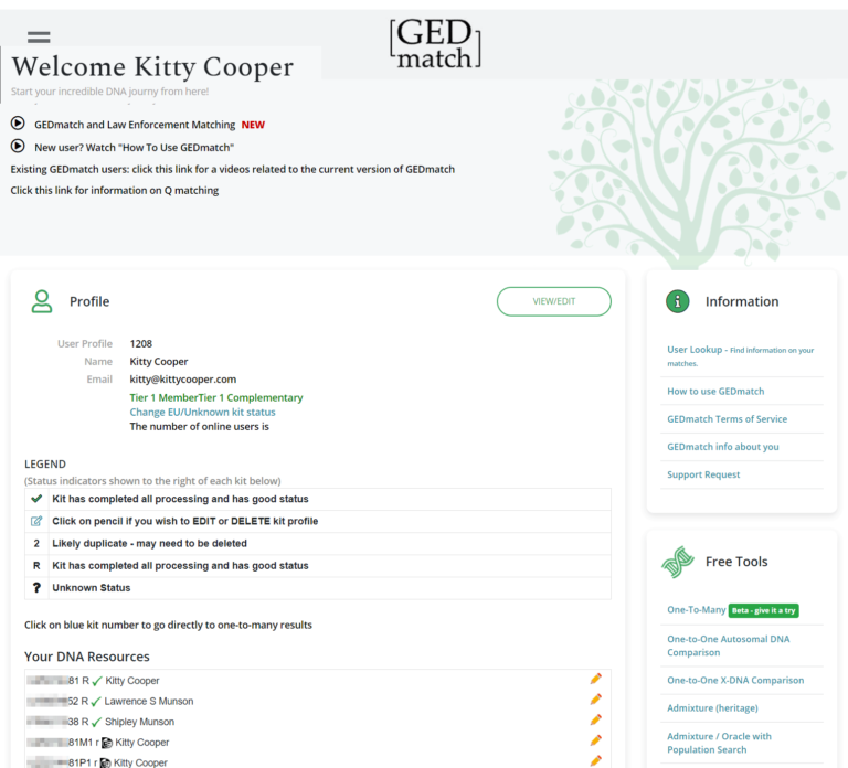A Really Basic Approach to Using GEDmatch | Kitty Cooper's Blog